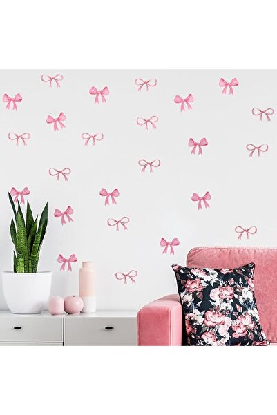 CasaPopz 84Pcs Bow Wall Stickers Peel and Stick Coquette Pink Bow Heart Decal...