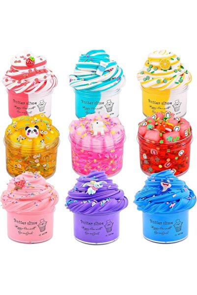 GENERAL 9 Pack Slime Kit, with 3 Jelly Cube Crunchy and 3 Cloud and 3 Butter ...
