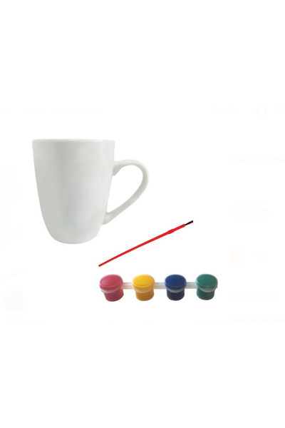 Casuta cu Minuni Creative Set "Paint Your Mug" with 4 Colors & Brush 345ml
