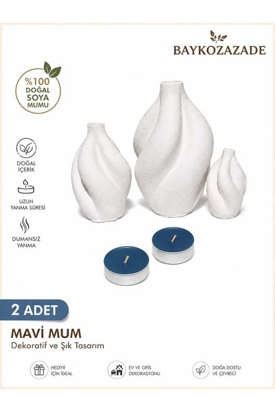 baykozazade Tealight Mum 2Adet Kokusuz, Buhurdanlık, Parti, Kutlama, Özel Gün...