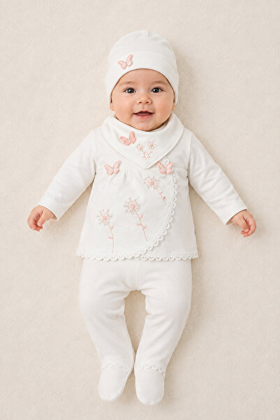 EDM Kidss 100% Cotton Baby Girl 5-Piece Newborn Hospital Discharge Set, Butte...