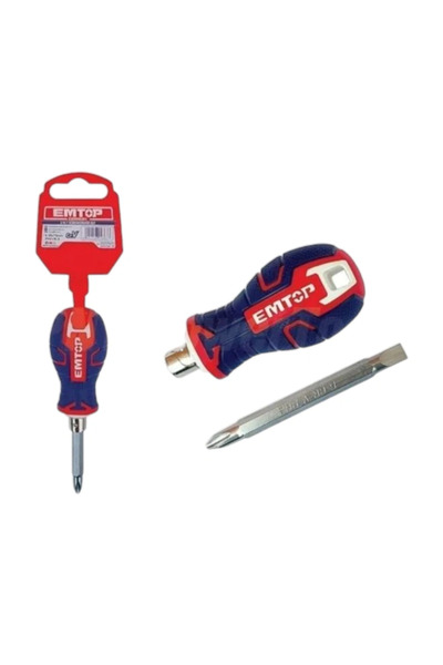 EMTOP Normal + Square Interchangeable Head Screwdriver High Quality 75mm Esdr...