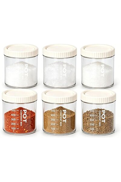 Generic Jars Plastic Seasoning Containers, 800ml Clear Airtight Food Storage ...