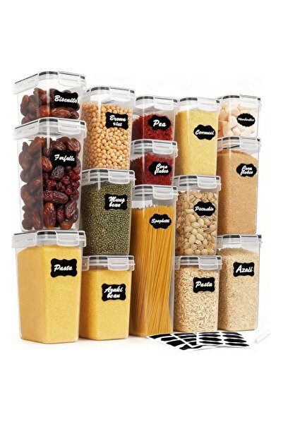 Generic Food Storage Container Set, 15 Pieces with Lids, Pantry Organisation ...