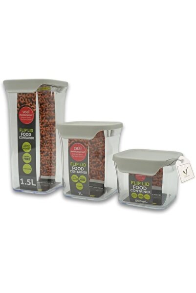 Generic 3-Piece Airtight Food Storage Jars Set (1500ml, 1000ml, 500ml) – Clea...