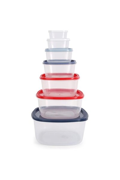 Generic 7pcs Plastic Storage Box Set RF12485 Transparent Square Food Containe...