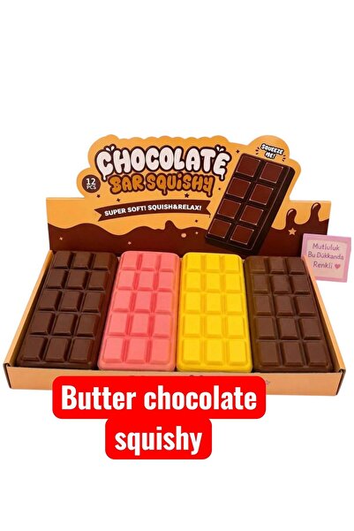 Pofika Chocolate Squisyh,Tablet Çikolata Tasarımlı Yumuşak Slow Rising Sukuşi...