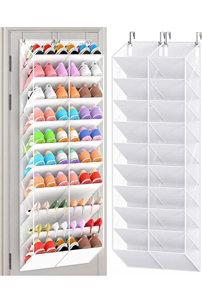 GENERAL UVIAHOMI 30 Pairs Over the Door Shoe Organizer, Clear Pockets Hanging...
