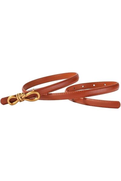 GENERAL Women's Decorative Belt Women Leather Knotted Thin Waist Belt Geometr...