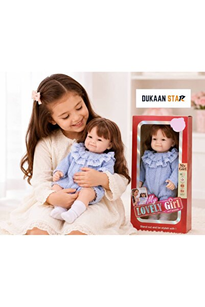 dukaan star Big Size Silicone Baby Doll with Realistic Features and Long Hair