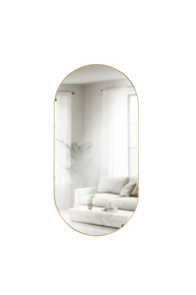 umbra Hubba Pirinç Çerçeveli Oval Duvar Aynası 91 cm