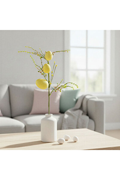 Alista Home Ramură decorativă de Paște cu ouă galbene strălucitoare, 40x16 cm