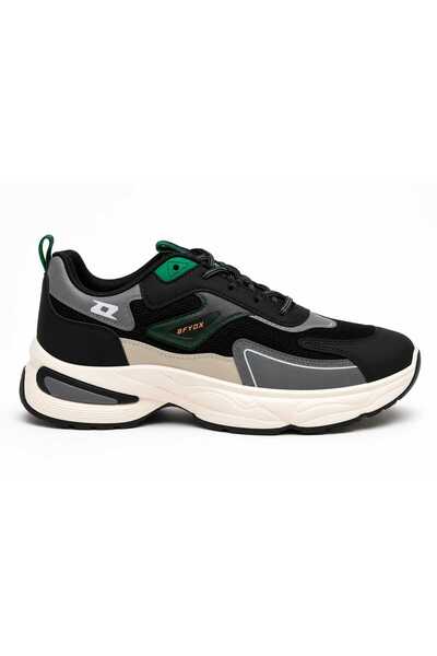 Generic Men's Black Green Chunky Sneakers – Lace-Up Sport Casual Shoes