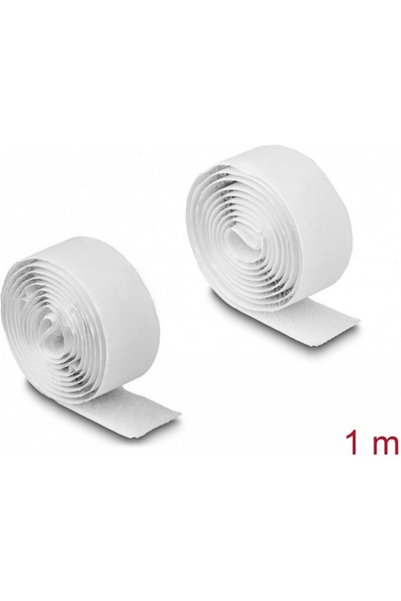 DELOCK Αυτοκόλλητη Ταινία Velcro Λευκή 20mmx1m 1 τεμάχιο Κωδικός: 19061