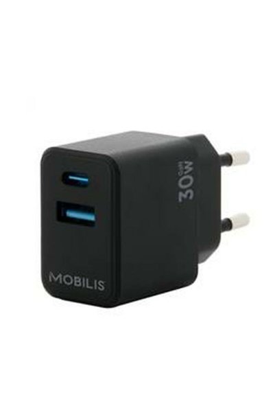Other Mobilis Φορτιστής Χωρίς Καλώδιο με Θύρα USB-A και Θύρα USB-C 30W Μαύρο