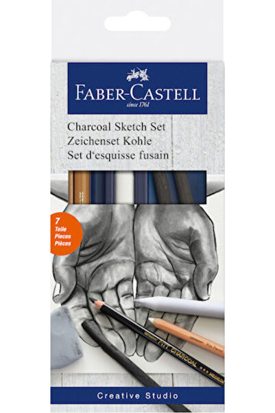 Faber Castell Φάμπερ-Καστέλ Σετ Μολυβιών Κάρβουνου με Γόμα 7 τεμάχια