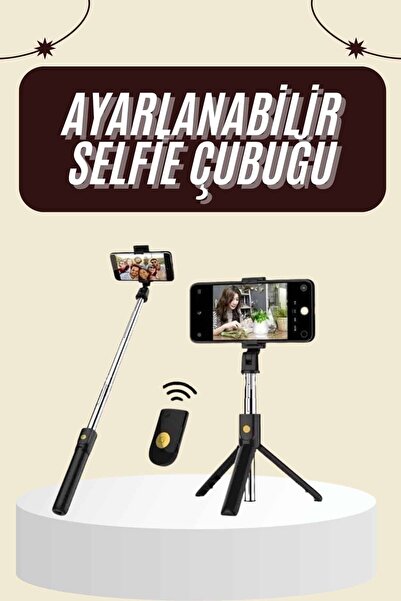 pınaxar Mobile Phone Tripod Stand Magnetic Selfie Stick with Bluetooth Remote