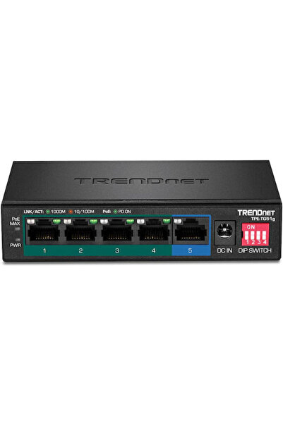 TRENDnet TPE-TG51G v1.0R Μη διαχειριζόμενος διακόπτης L2 PoE+ με 5 θύρες Giga...
