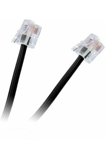 LECH Επίπεδο Καλώδιο Τηλεφώνου RJ11 6P4C 15μ Μαύρο (DM-0033A-15)