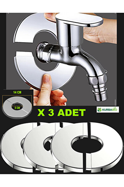 Kurbabio 14x5 CM Paslanmaz Çelik x3 Adet Sonradan Takılabilir Geçmeli Yapışka...