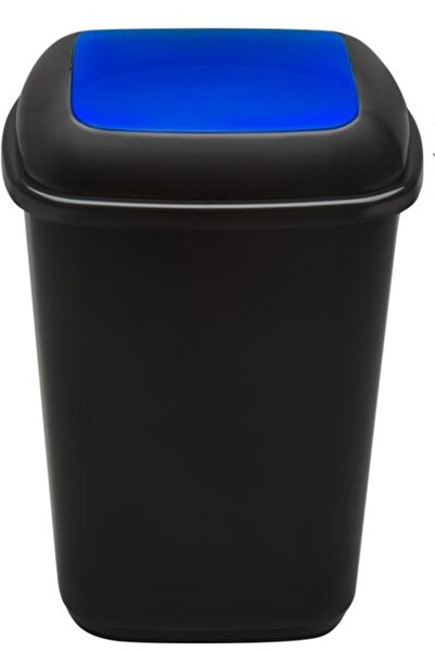 PLAFOR Cos Plastic Reciclare Selectiva, Capacitate 28L, Quatro - Negru Cu Cap...
