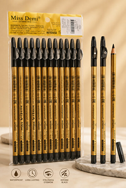 Miss Demi Miss Demi Waterproof Eyeliner and Eyebrow Pencil Set (12 Pieces) - ...