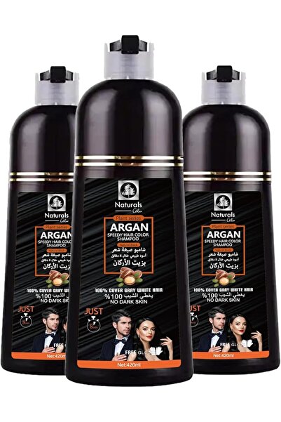 NATURALSHOP Naturals Natural Black Hair Color Shampoo with Argan Oil, 100% Gr...