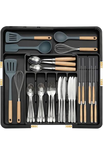 YAKITER Upgraded Cutlery Drawer Organiser, Expandable BPA Free Kitchen Drawer...