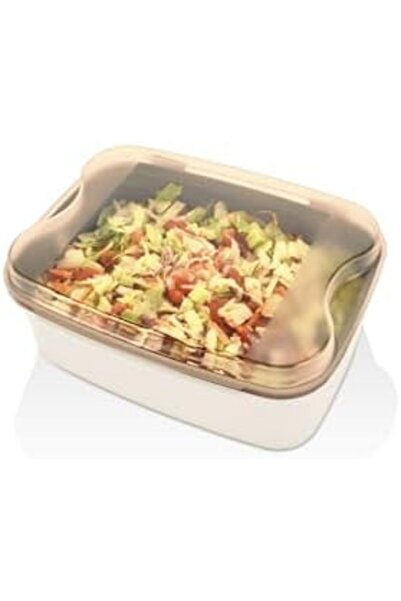 Yıldızan 3K_Store Grater Storage Container - Transparent Copper Lid Salad Con...