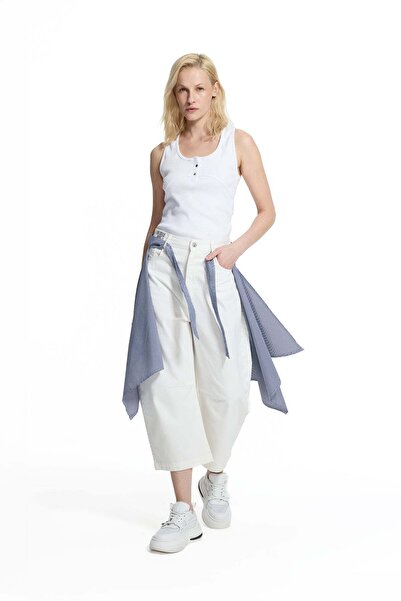 #vdr viadellerose White Pareo Layered Pants 19116