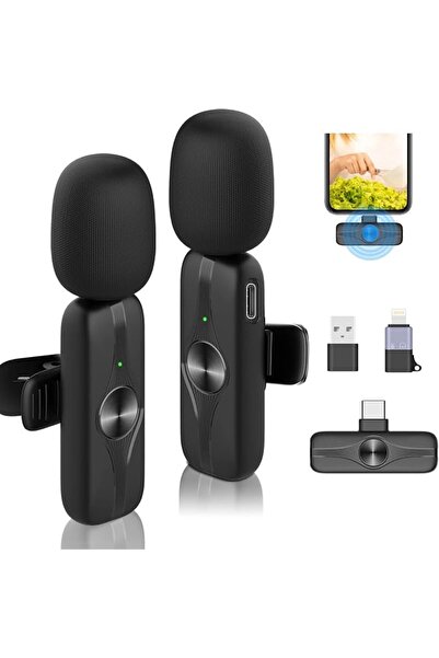 EXCEFORE Mini Wireless Lavalier Microphone for iPhone & Android phone/PC/Tabl...