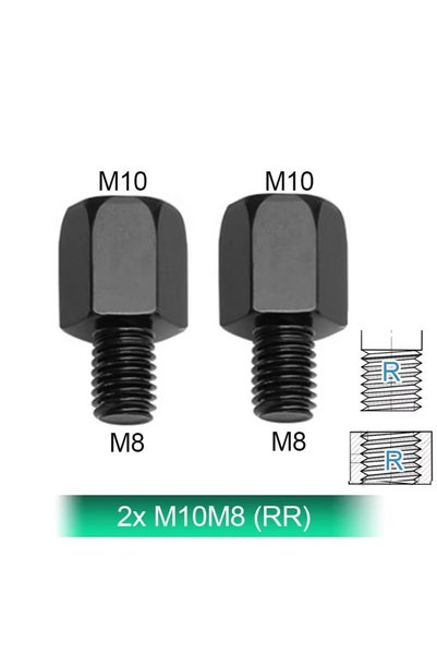 Choice5 زوجان من محولات المرايا الخلفية للدراجات النارية باللون الأسود M10 (1...