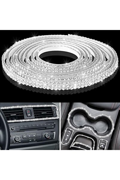 SWIUKPHE 5M Bling Car Trim Self Adhesive Bling Car Accessories for Women Rhin...