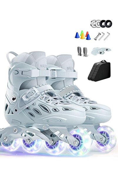 Sharpdo acc SHARPDO Kids Adjustable Inline Skate, Roller Skates with Light Up...