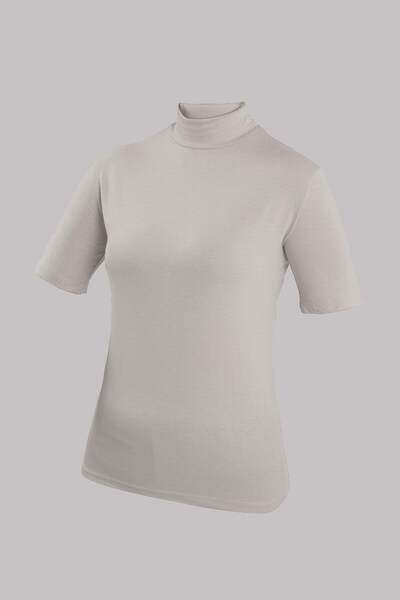 HÜRREM BONE Stone Body Turtleneck Viscose Half Sleeve 1028_46