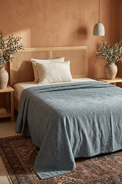 Menderes Home Памучна колекция Лен Единичен Пайк Петрол 160x230 см