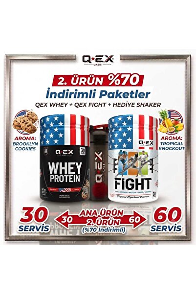 q-ex labs WHEY- FIGHT PRE WORK OUT SUPER KOMBİNASYON PAKETİ