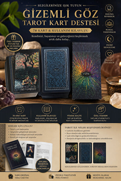 The Magıc of Healıng Gezegen Tarot Kartı, Gizemli Göz Tarot Kart Destesi