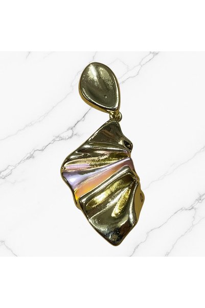 Mise Aksesuar Gold Color Large Size Premium Earrings