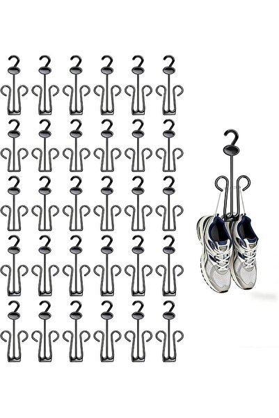 Yelajoy 30 PCS Shoe Hanger Hooks, Wall Mount Footwear Holders for Closet Stor...