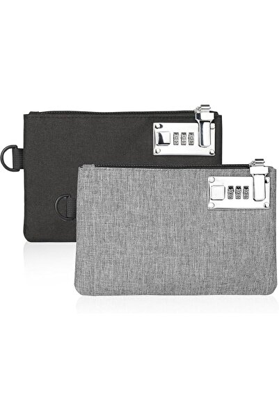 JOYZZZ Money Bag With Lock, 2 Pack Oxford Fabric Zippered Pouches, Compact St...