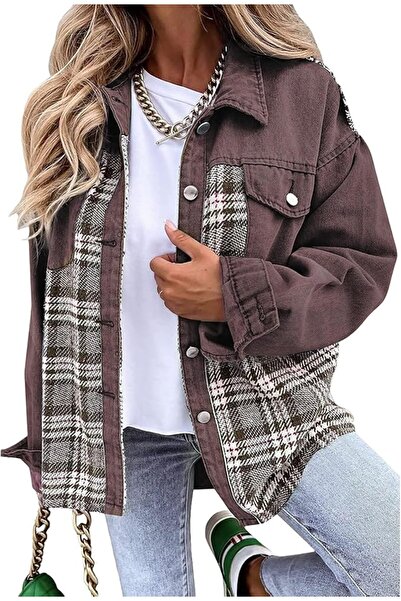 Generic Womens Oversized Denim Jacket Long Sleeve Boyfriend Jean Jacket Casua...