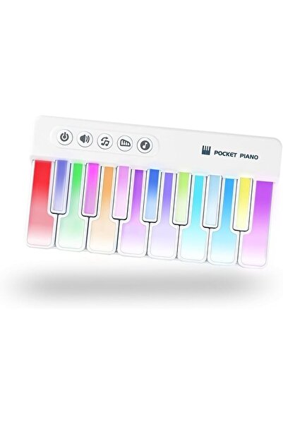 TERRIFI Mini Keyboard Piano Toy, Portable Light Up Pocket Piano, Mini Electro...