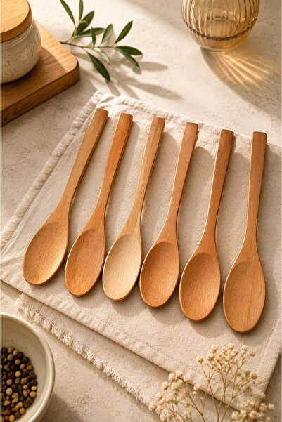 Raneel Kazançlı Alışveriş Wooden Dessert and Spice Spoon 14 cm