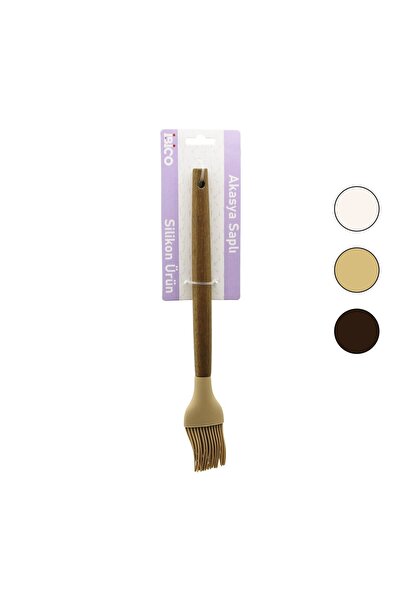 RiverWorld River World Wooden Acacia Handle Colorful Silicone Egg Brush Oil B...