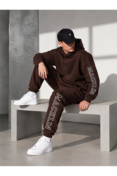 macklin Unisex Hoodie and Jogger Sweatpants Printed Oversize 3 Thread Hooded ...