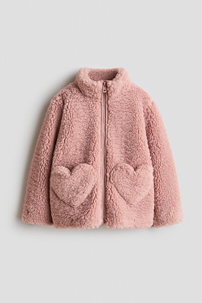 H&M Kalp Şeklinde Cepli Pelüş Ceket