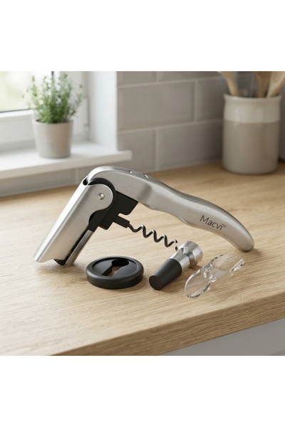 DeaL Tirbușon 2-în-1 cu aerator și dop cu vidare — Elegant și ergonomic 🍷 ✨