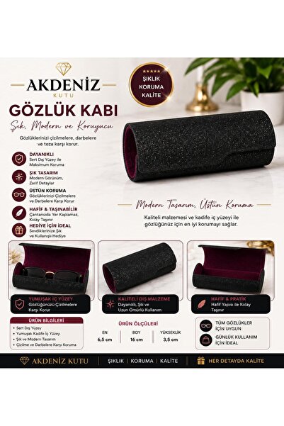 Akdeniz Kutu Taşınabilir Lüks Işıltılı Gözlük Kapı