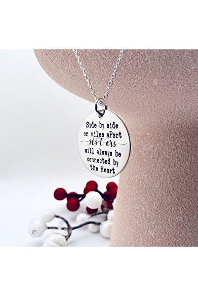Personally ME Colier personalizat din argint cu mesaj - Cadou pentru surori ș...